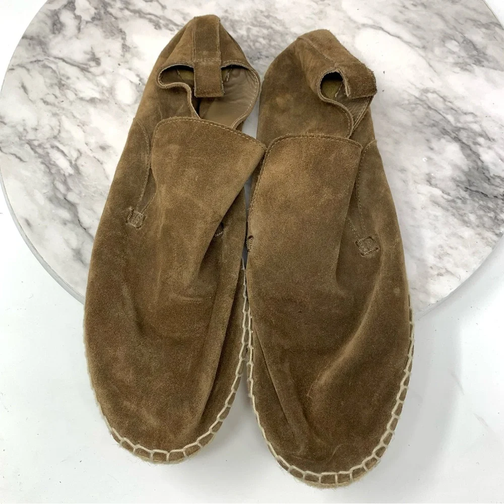 Vince Ronan Soft Unstructured Brown Suede Espadrille Loafer Boots 10 Minimalist